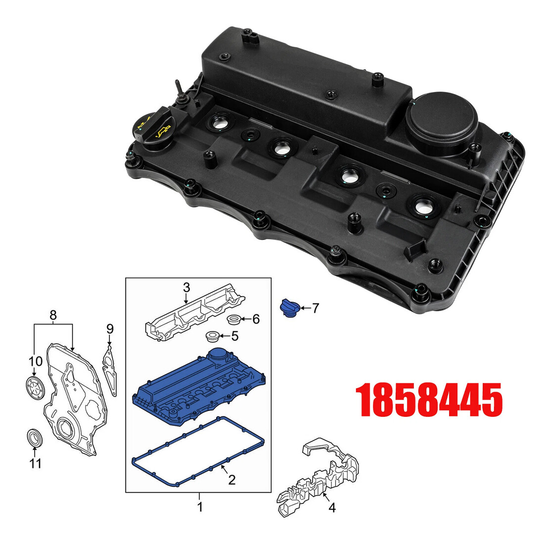 FOR FORD TRANSIT MK7 MK8 2.2 CUSTOM 2.2 TDCI ROCKER CAM COVER WITH SEALS 1858445 — image 11