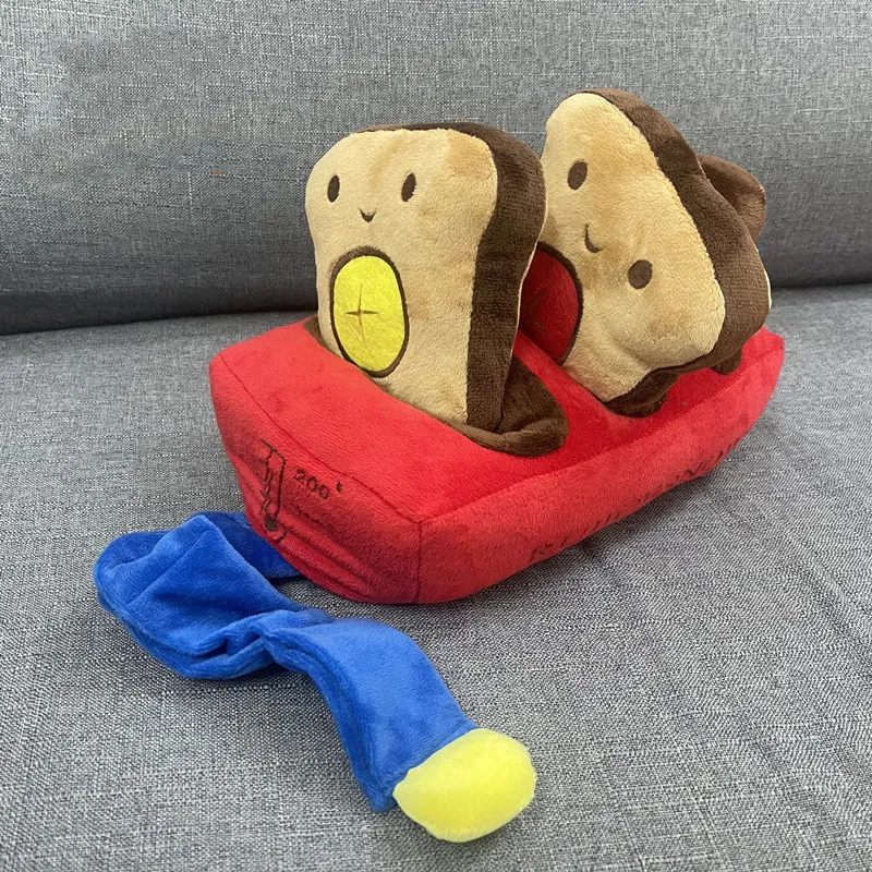 Pet Dog Bread Machine Plush Toy Hide Food Molar - Red Bread Machine 27X15X16Cm