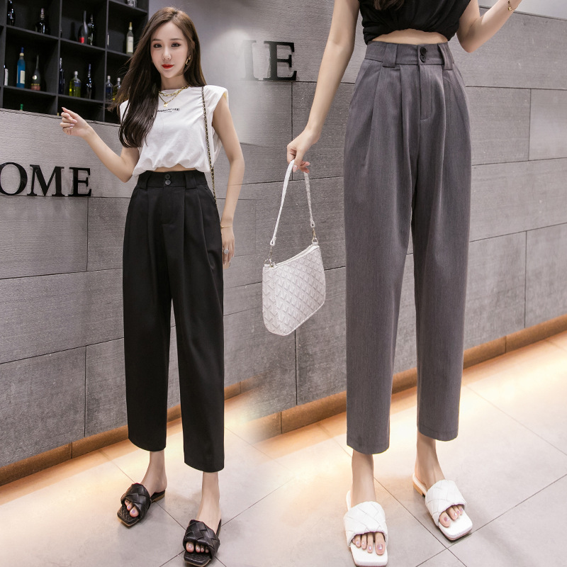 Suit Casual High-waisted Nine-point Harem Pants