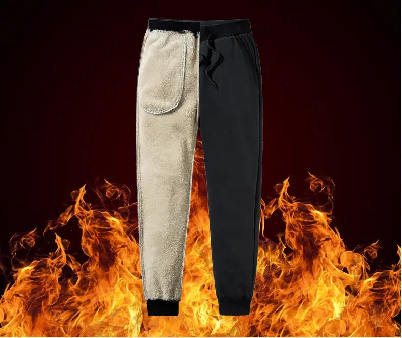 Men Plus Fleece Padded Warm Cotton Trousers