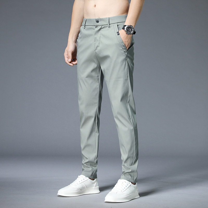 Men's Pants Summer Thin Men's Casual Trousers Straight Loose Elastic Trend Trousers