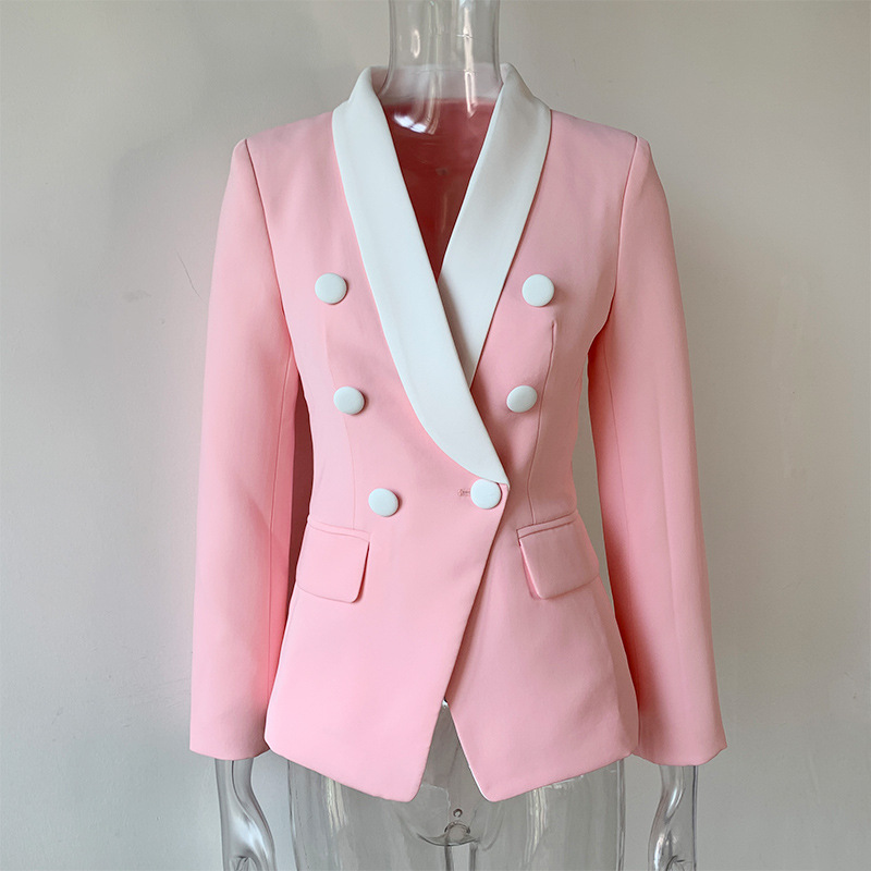 Suit Solid Color Slim Double-breasted Commuter Jacket