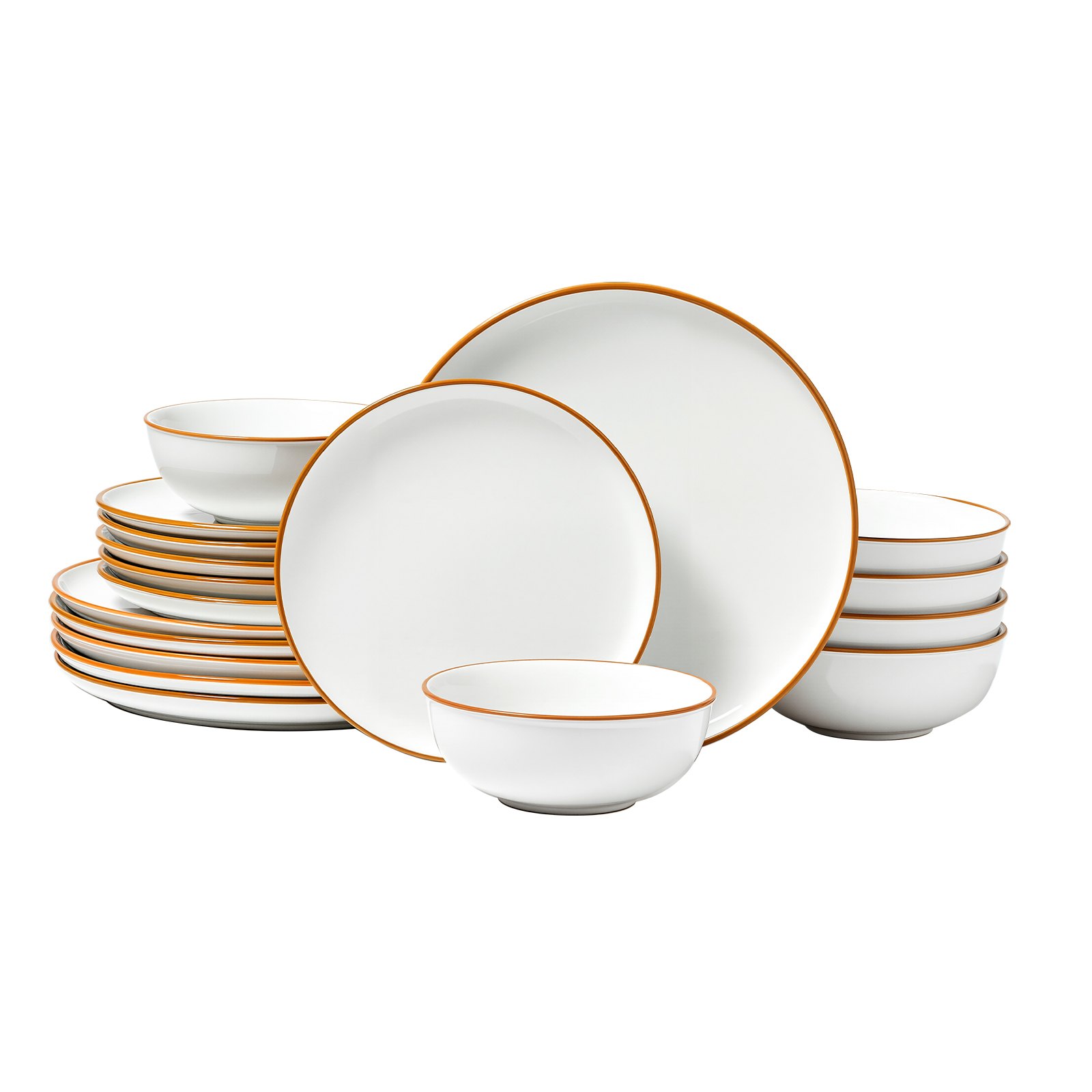 Service de vaisselle 18 pièces, assiettes et bols en céramique – Image 9