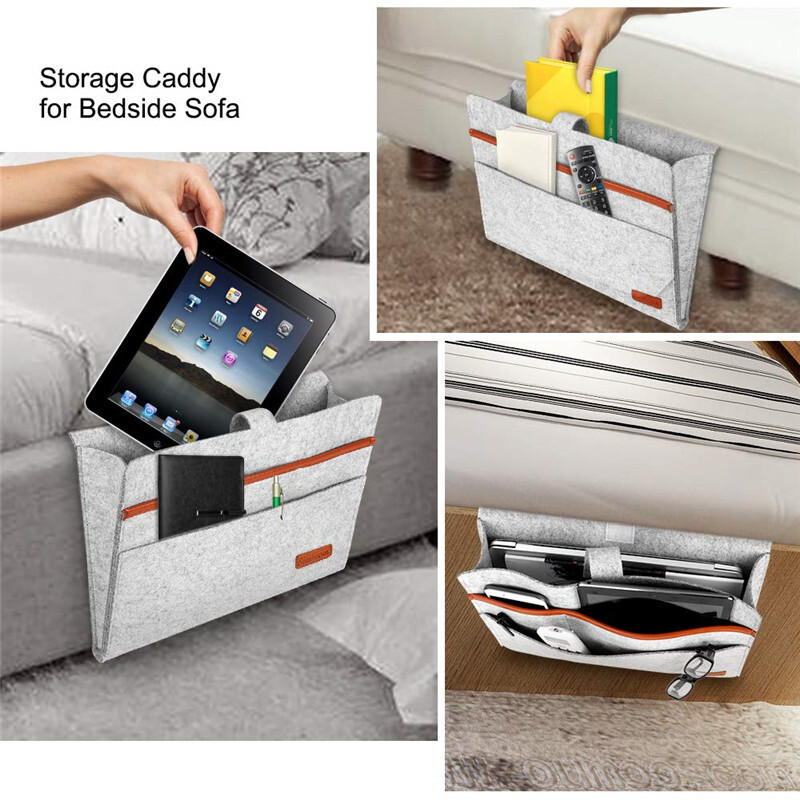 Felt Bedside Sofa Arm Rest Tidy Storage Organizer Holder Chair Couch Hanging Bag 15
