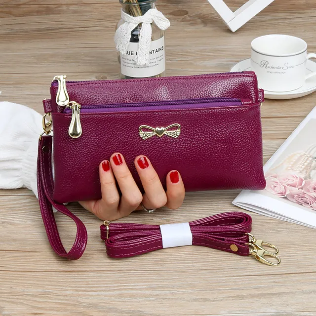 Summer Ladies Clutch Casual All match Small Bag Mobile Phone Coin Purse Shoulder Messenger Bag Purple - Shop at LoveMi