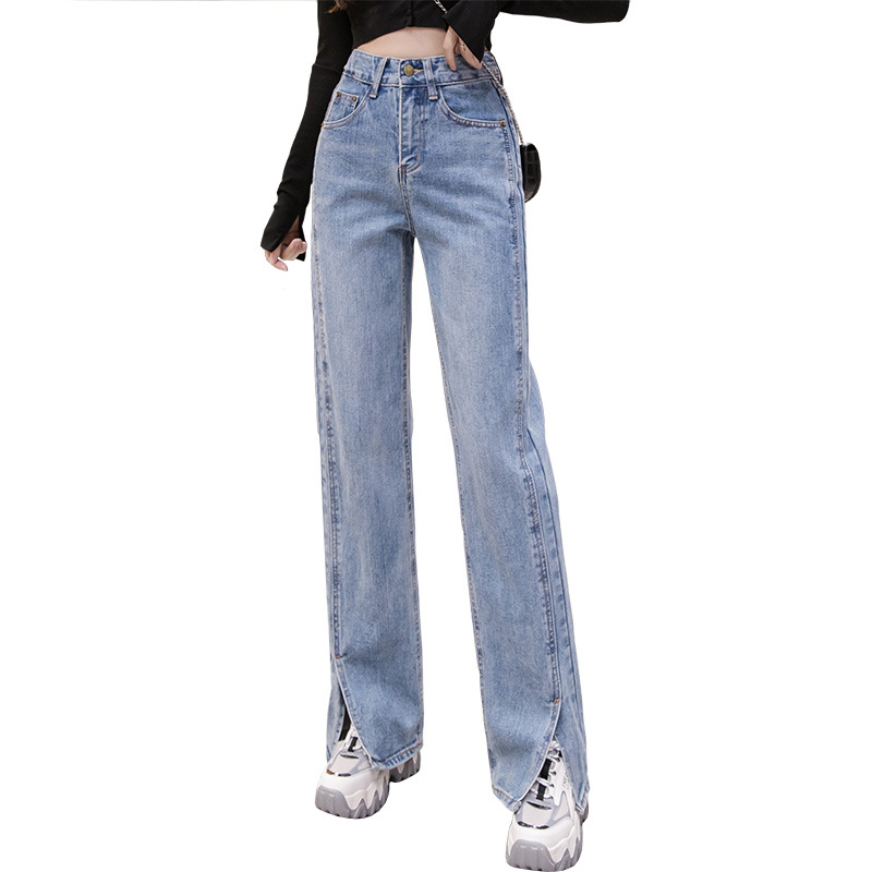 Title 1, Straight-leg split jeans for a modern look and ...