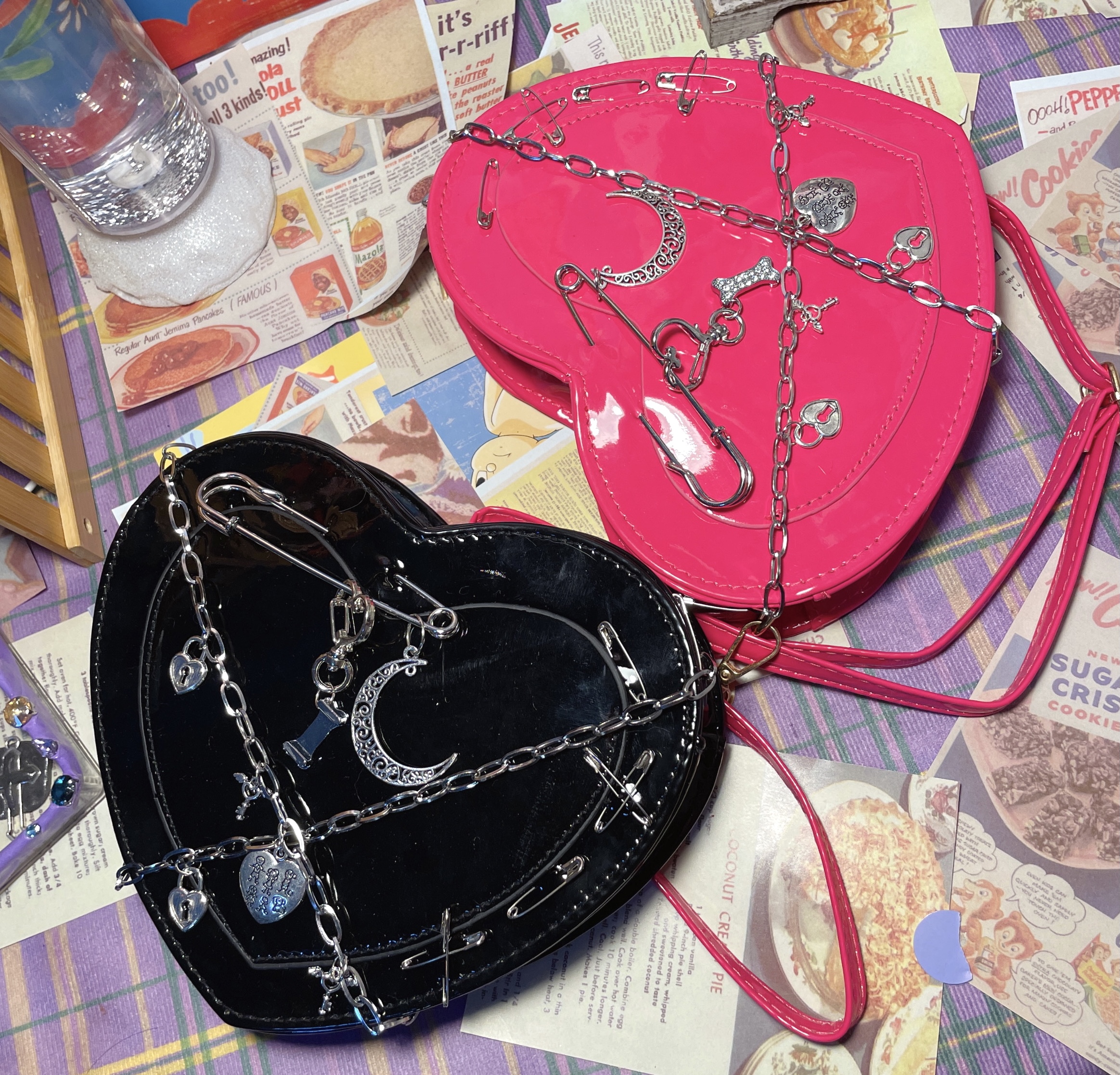 Red Love Dark Black Millennial Crossbody Bag