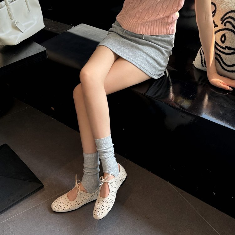 Hollow-Out Bow Mary Jane Flats