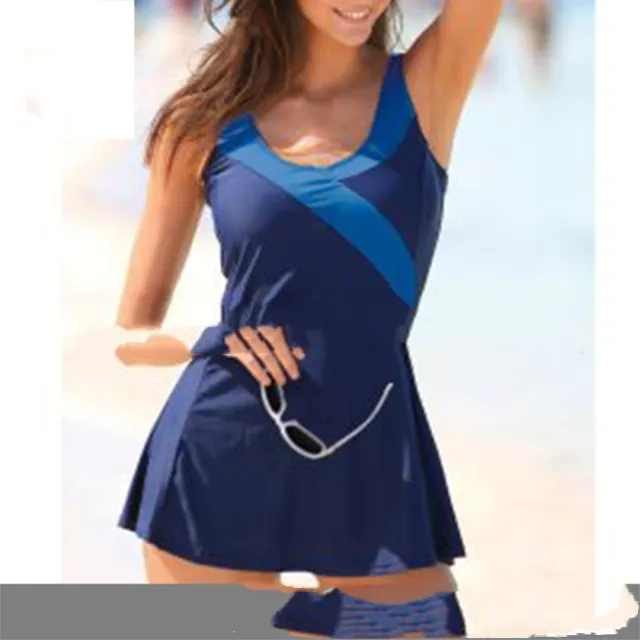 Slim Fit Stitching Plus Size Ladies Skirt Blue - Shop at LoveMi