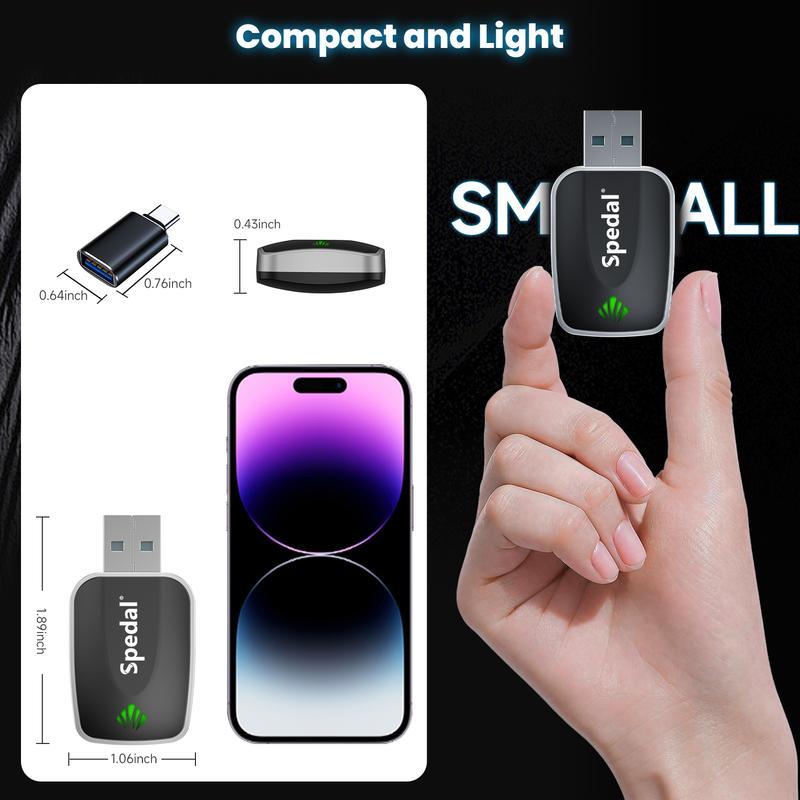 Mini Low-latency Wireless Car Adapter, Compatible With Apple And Android, Converts Wired CarPlay Connection And Also Has Wireless FM Transmitter Function - Image 5
