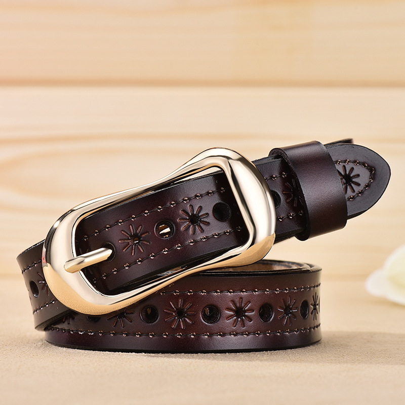 Title 5, Womens Fashion Versatile Leather Hollow Belt