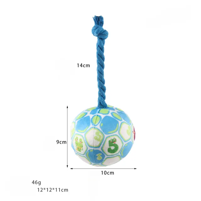 Dog Elastic Football Tug Of War Interactive Cotton Rope Ball Voice Cartoon Pet Ball Grinding Dog Toy Blue - Shop at LoveMi
