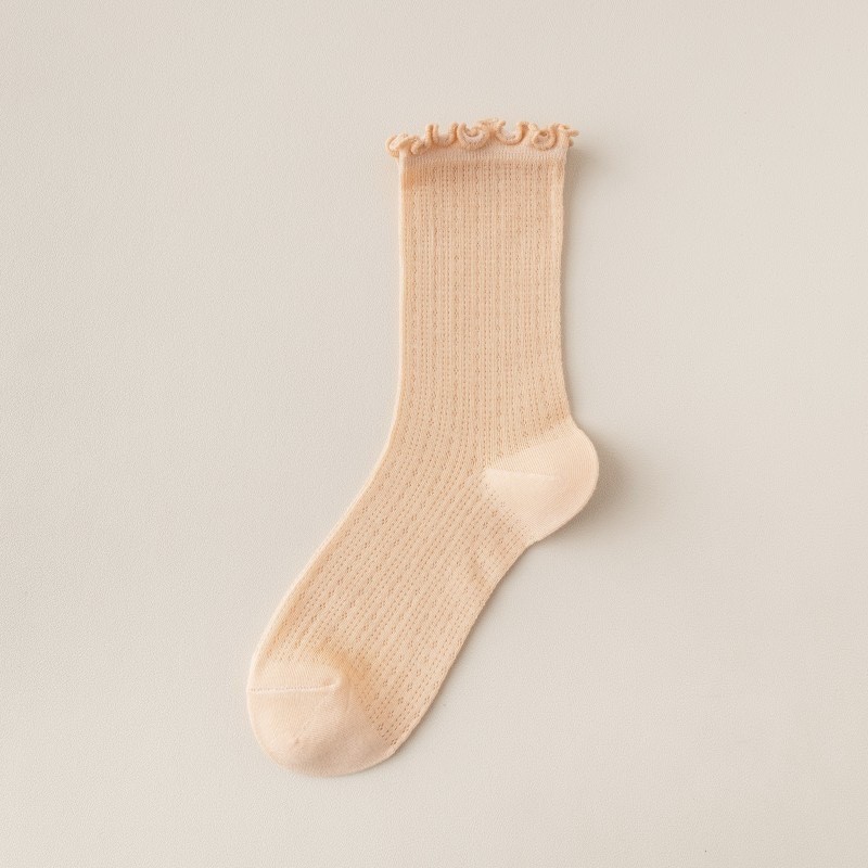 Summer Socks For Children Fungal Edge Thin Mesh Loose Mouth Stacked Breathable Middle Tube Socks thumbnail 4