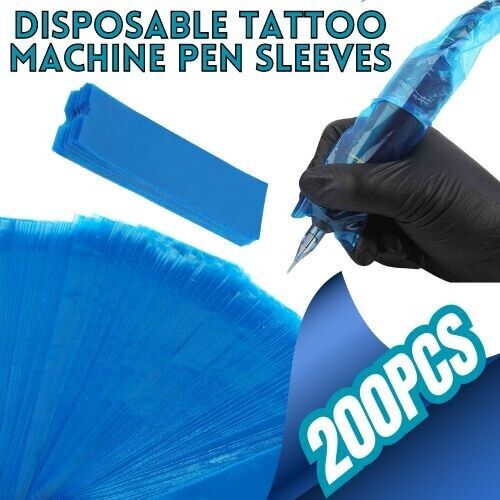 200 Tattoo Pen Sleeves for Machine Pen. we ship only inside the US, USPS First Class Package 2 Day Handling, 2-5 Day Shipping. 200PCS Disposable Tattoo Machine Pen Clip Cord Sleeves Supply Cover Plastic Bags. Disposable use only. It is suited for filter t