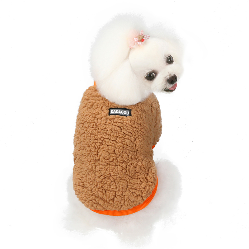 Teddy Bichon Pomeranian Small Dog Pet Winter Warm Two legged Sweatshirt Brown - Shop at LoveMi