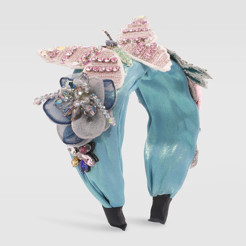 Rice Beads With Diamonds And Sequins Butterfly Headband