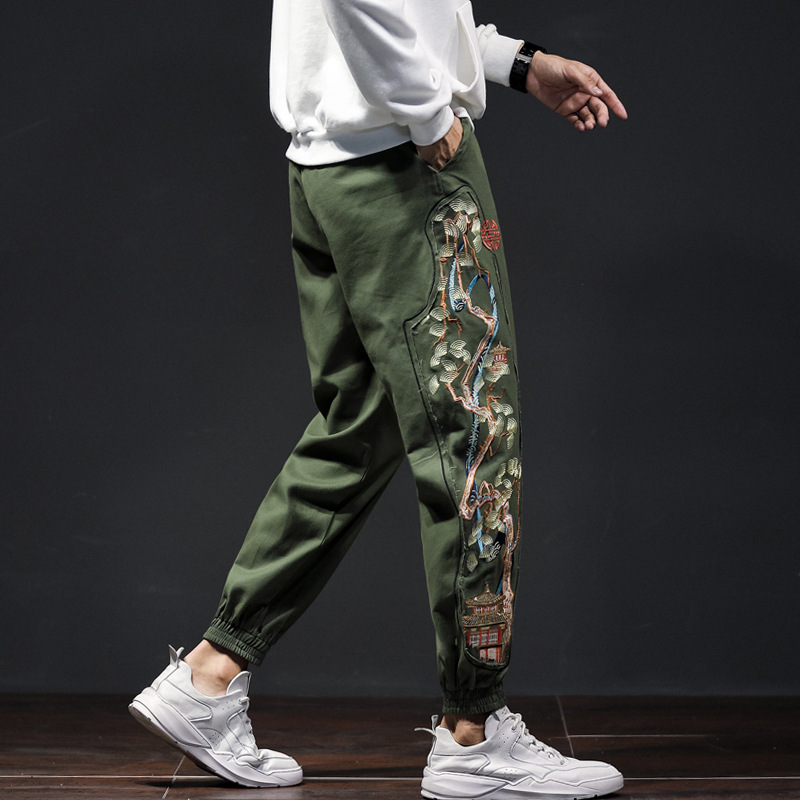 Title 6, Pantalones Sueltos para Hombre con Parches Bord...