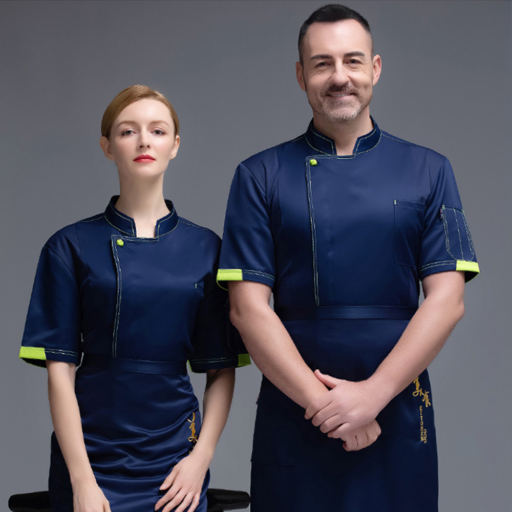 طقم شيف للمطبخ بفستان كعك بأكمام قصيرة