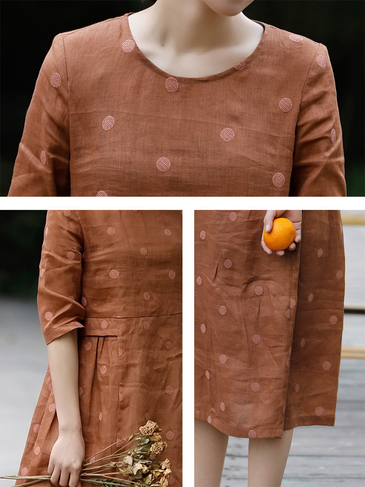 Embroidered Swing Midi Dress, picture 3 of 7