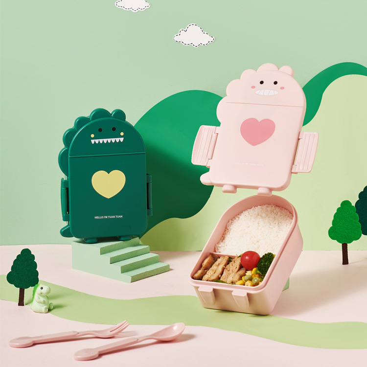 Dinosaur Lunch Box With Lid Portable Out Compartment Bento - Image 6