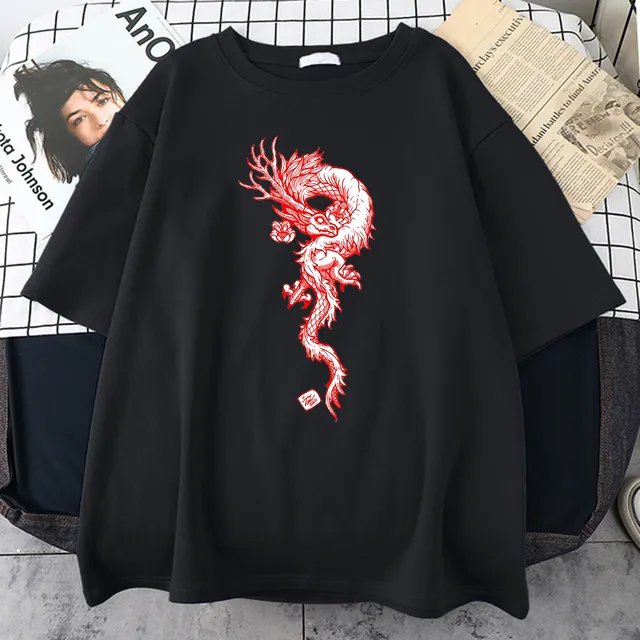 Awesome Japanese Dragon Printing Men'S T Shirt Simplicity 1084E L - Shop at LoveMi