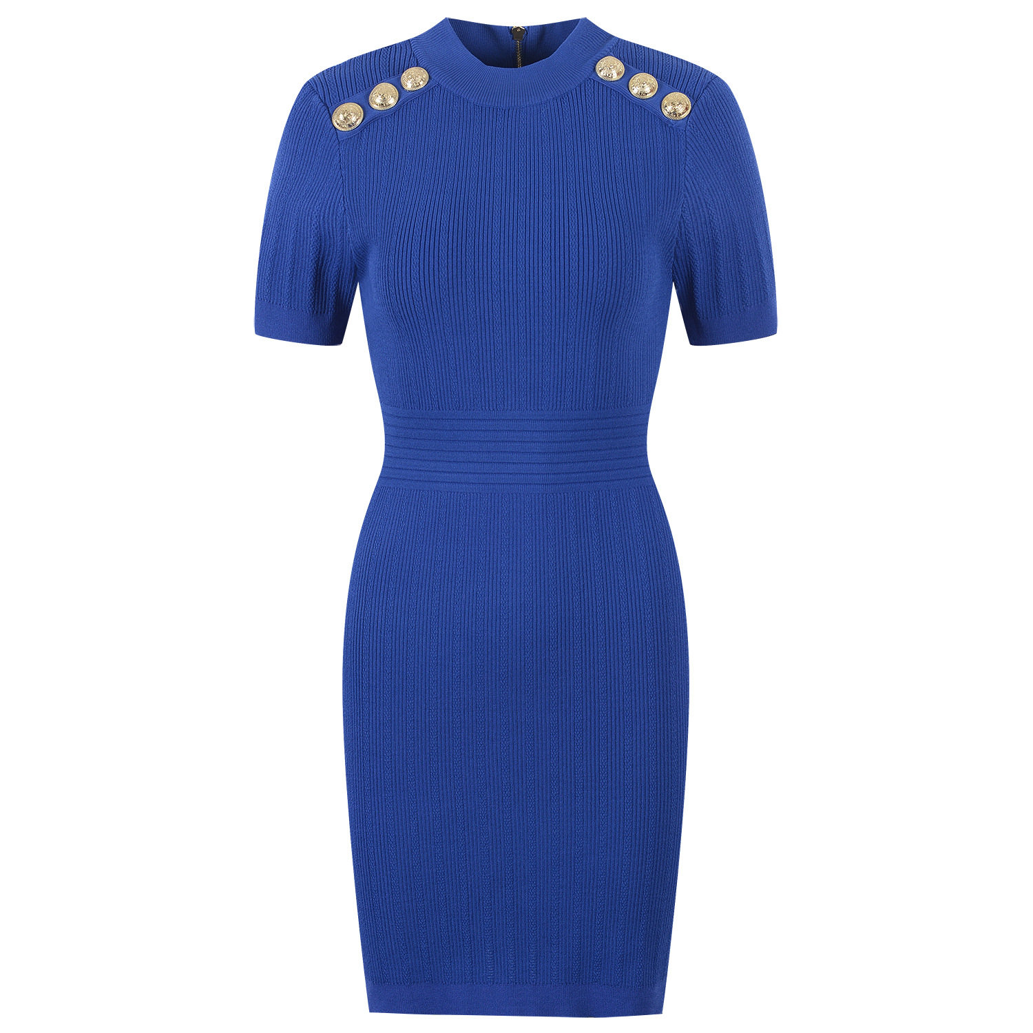 Round-Neck Short-Sleeve Knitted Dress, picture 11 of 11