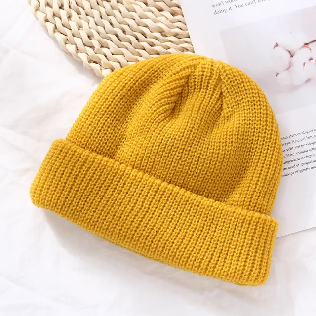 Trendy Dome Autumn And Winter Knitted Woolen Hat Yellow - Shop at LoveMi