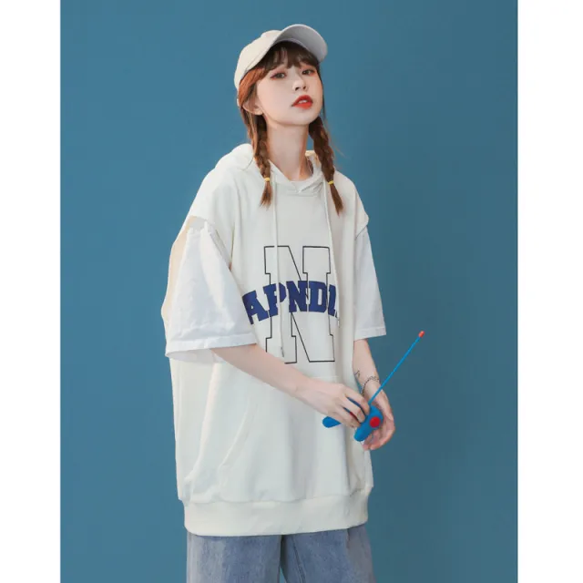 Women's Vest Loose Outer Wear Summer Retro Short sleeved Design Sense Niche Cotton Basketball Uniform Top White - Shop at LoveMi