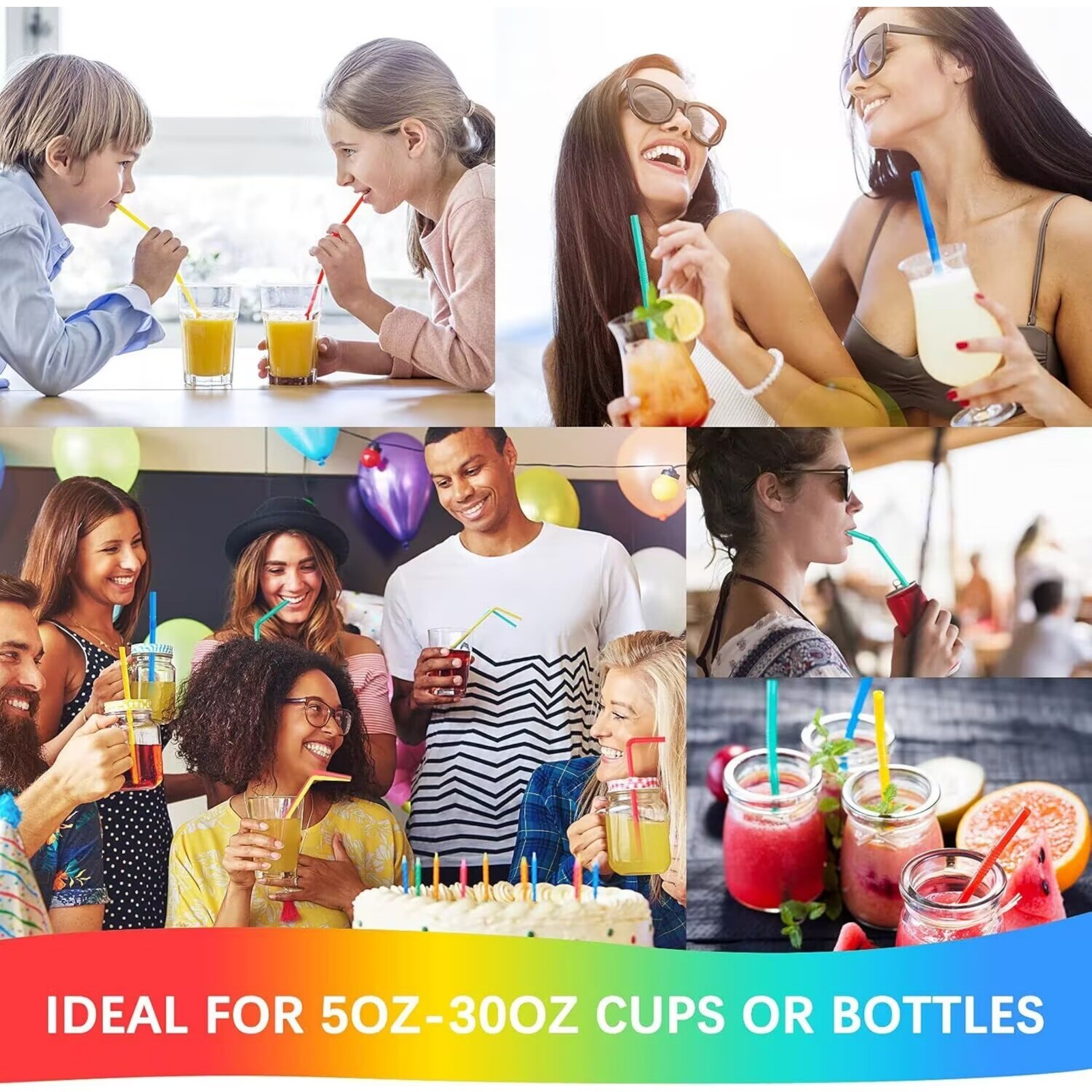 Straws Plastic Bendy Colourful Straws Birthday Wedding Summer Party Drink