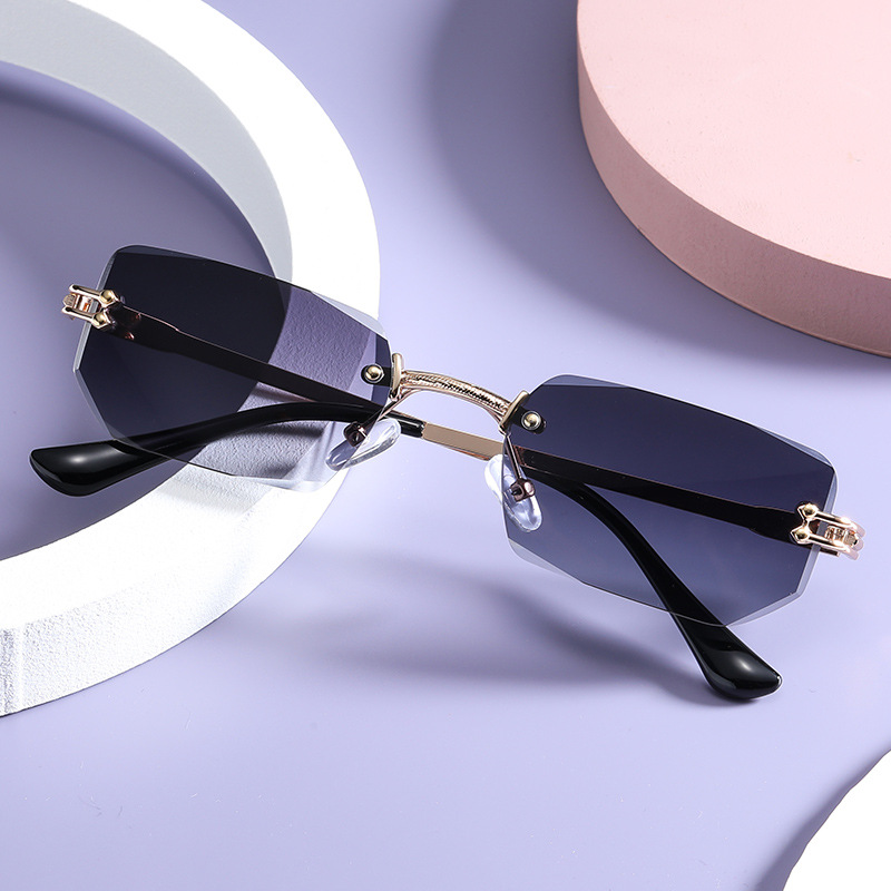 Title 9, Polygon Cut Rimless Sunglasses