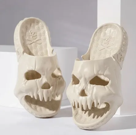 Personalized Skull Design Halloween Slippers Bathroom Indoor Outdoor Funny