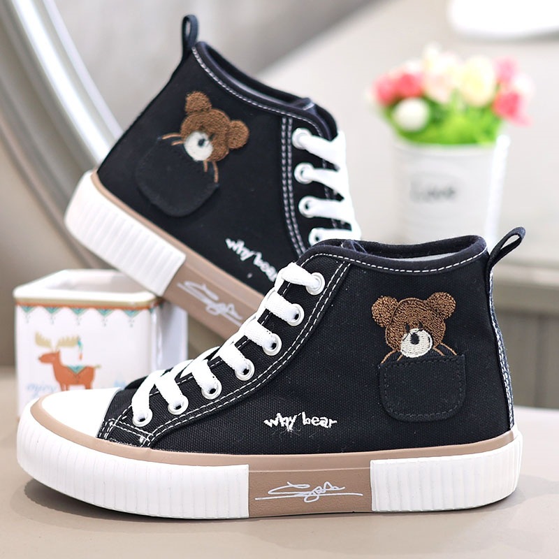 Women's Fashion Pocket Bear High Top Shoes
