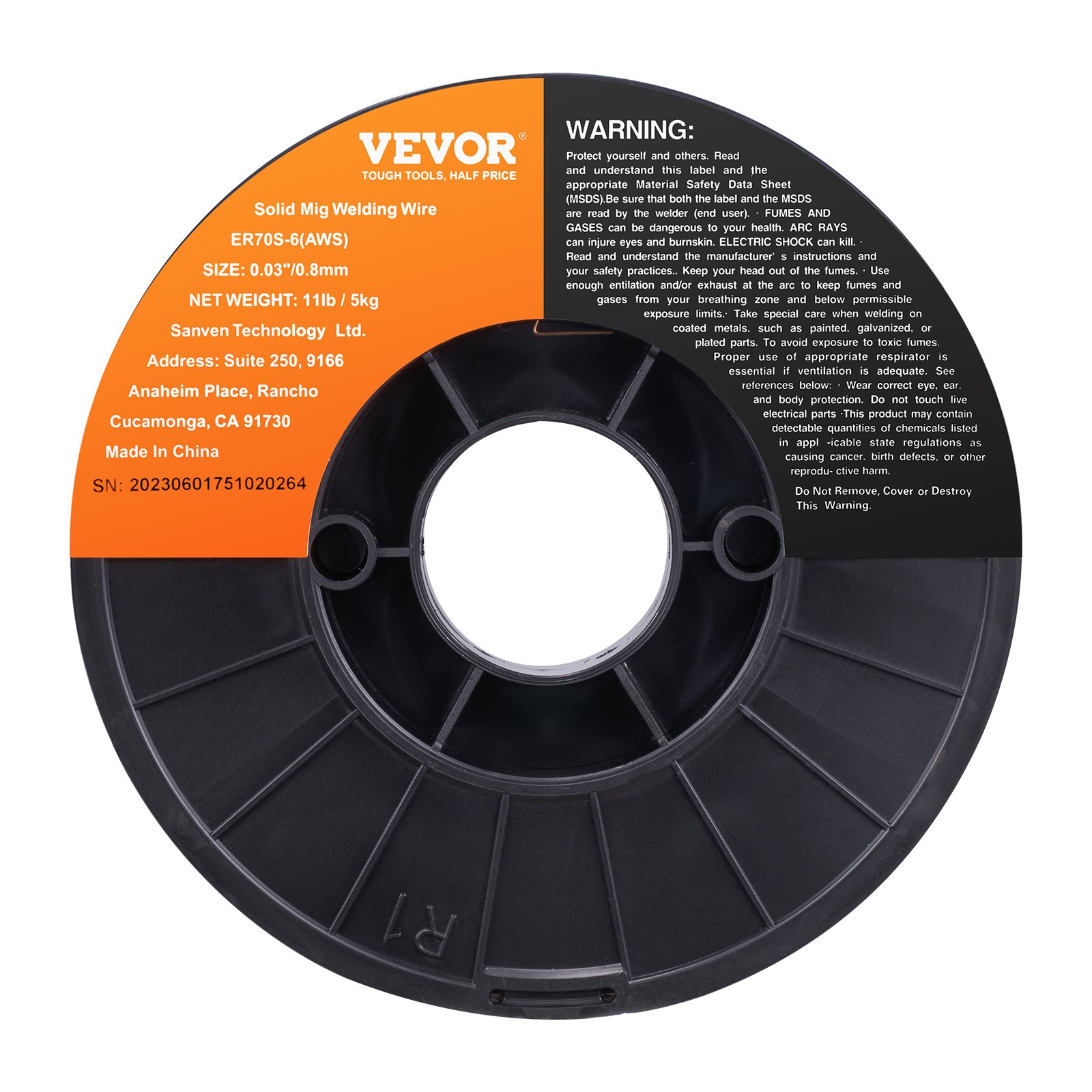 VEVOR Solid MIG Welding Wire ER70S-6 0.03-inch 11LBS Mild Steel MIG Welding Wire image 7