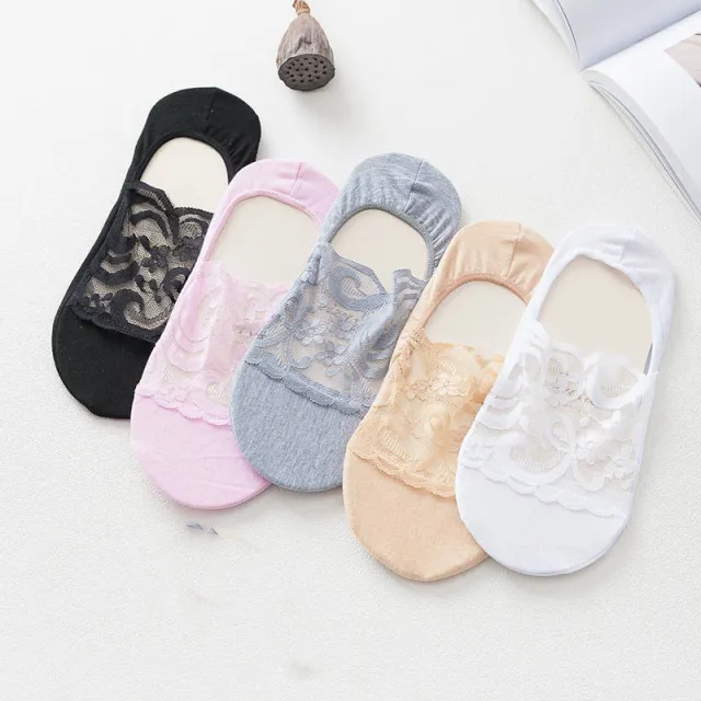 Women's Fashion Shallow Lace Boat Socks Mixed Color - Shop at LoveMi