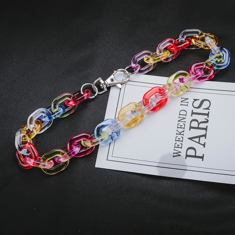INS Rainbow Necklace Transparent Acrylic Candy Personalized Simplicity