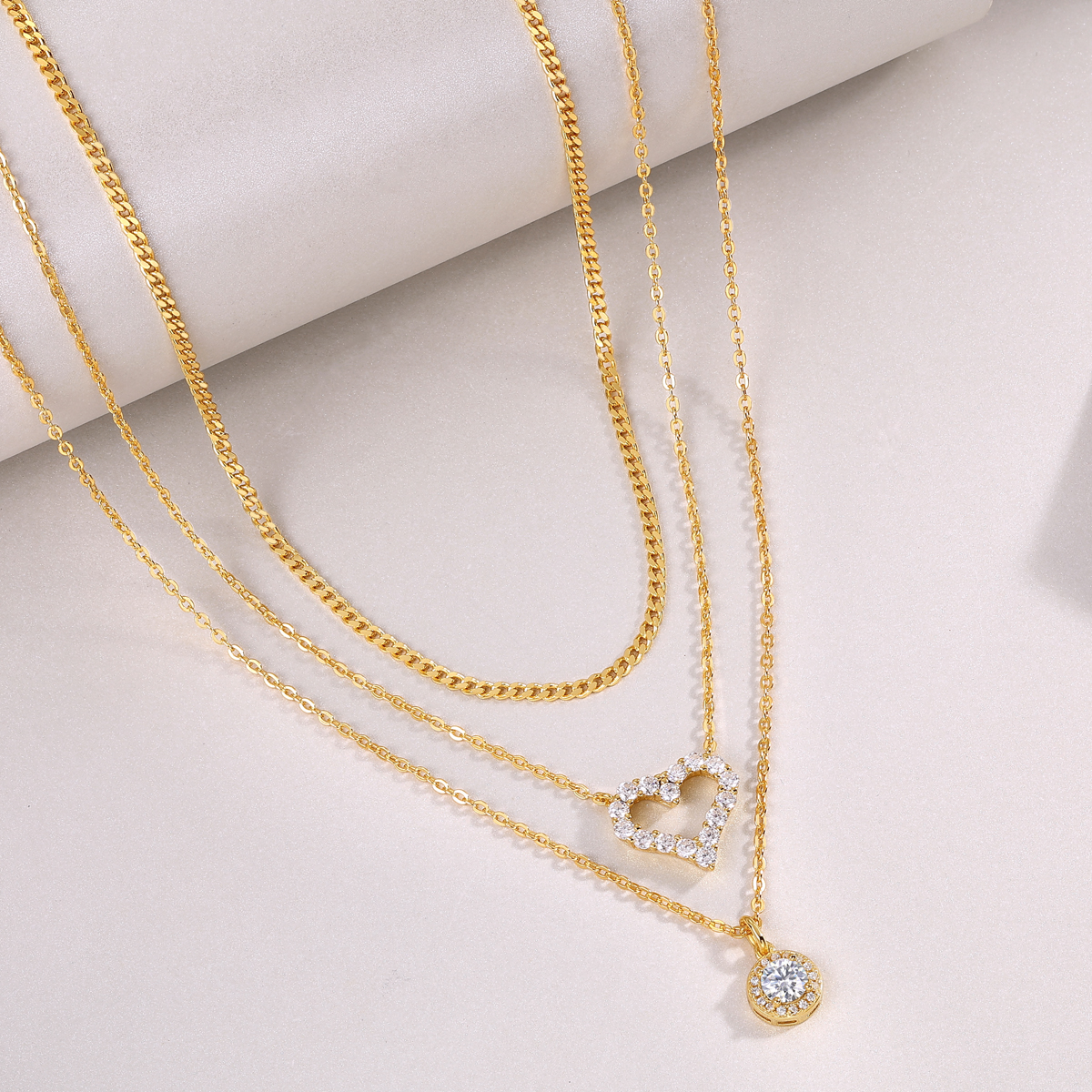 0.5 Carat Luxury Fashion Minimalist Trend Jewelry Silver Pendant Necklace With Top-quality Morganite, S925 Silver Electroplated With Gold