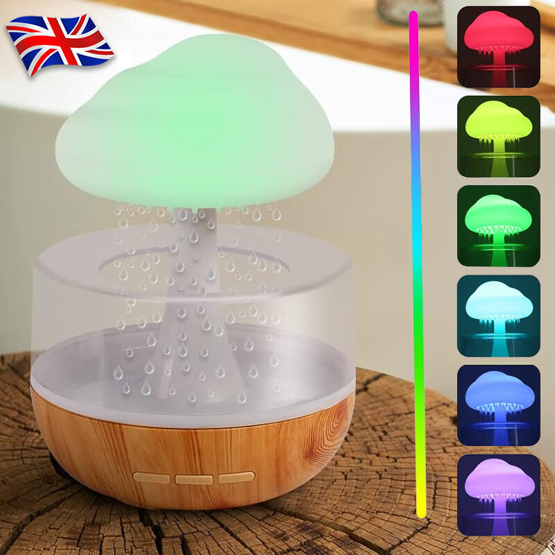 Rain Cloud Air Humidifier 7 Color Night Light Mini Aroma Diffuser Drops Sounds