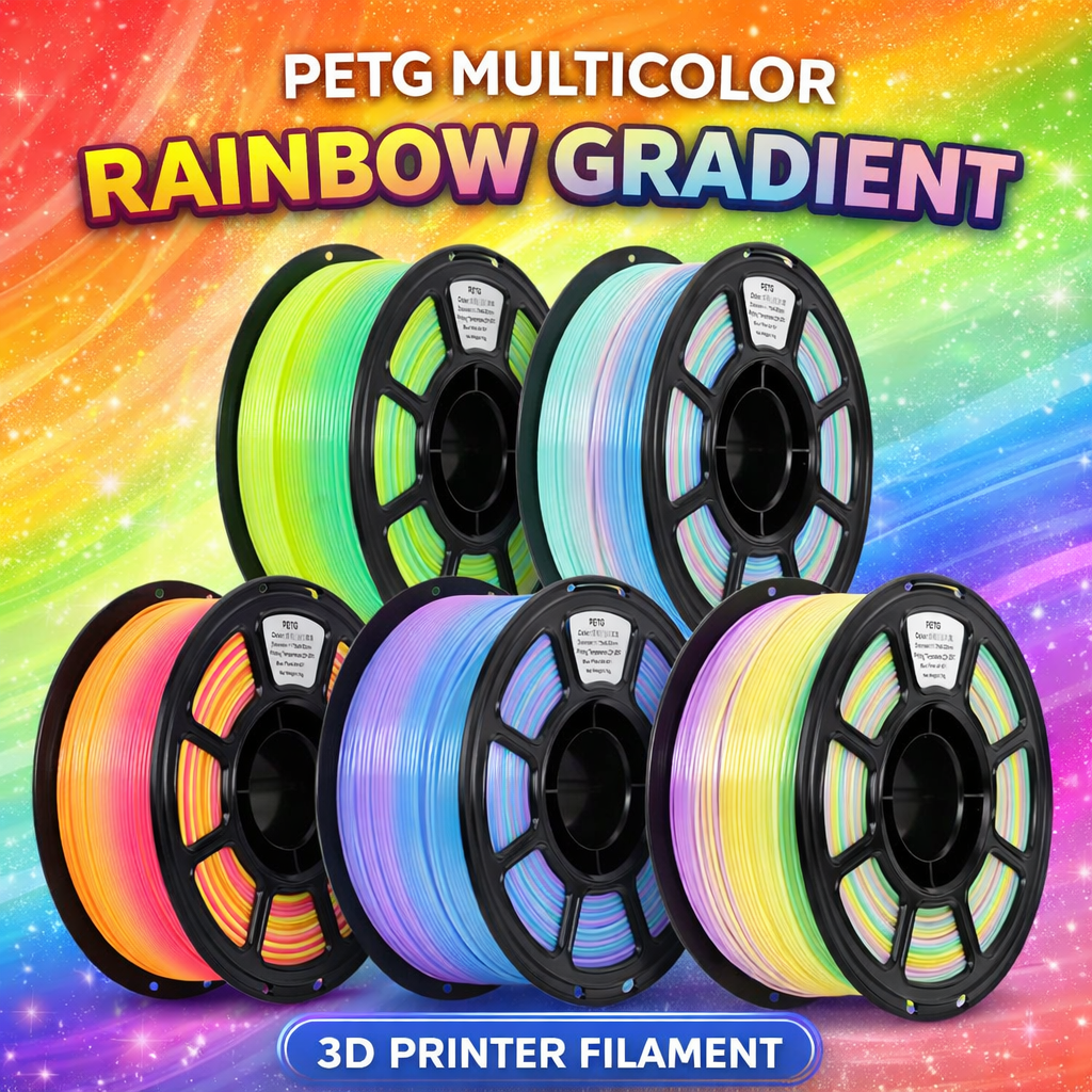 PETG Filament, Rainbow PETG Filament, PETG 1.75mm, 1KG Filament, 3D Printer Filament, FDM Filament