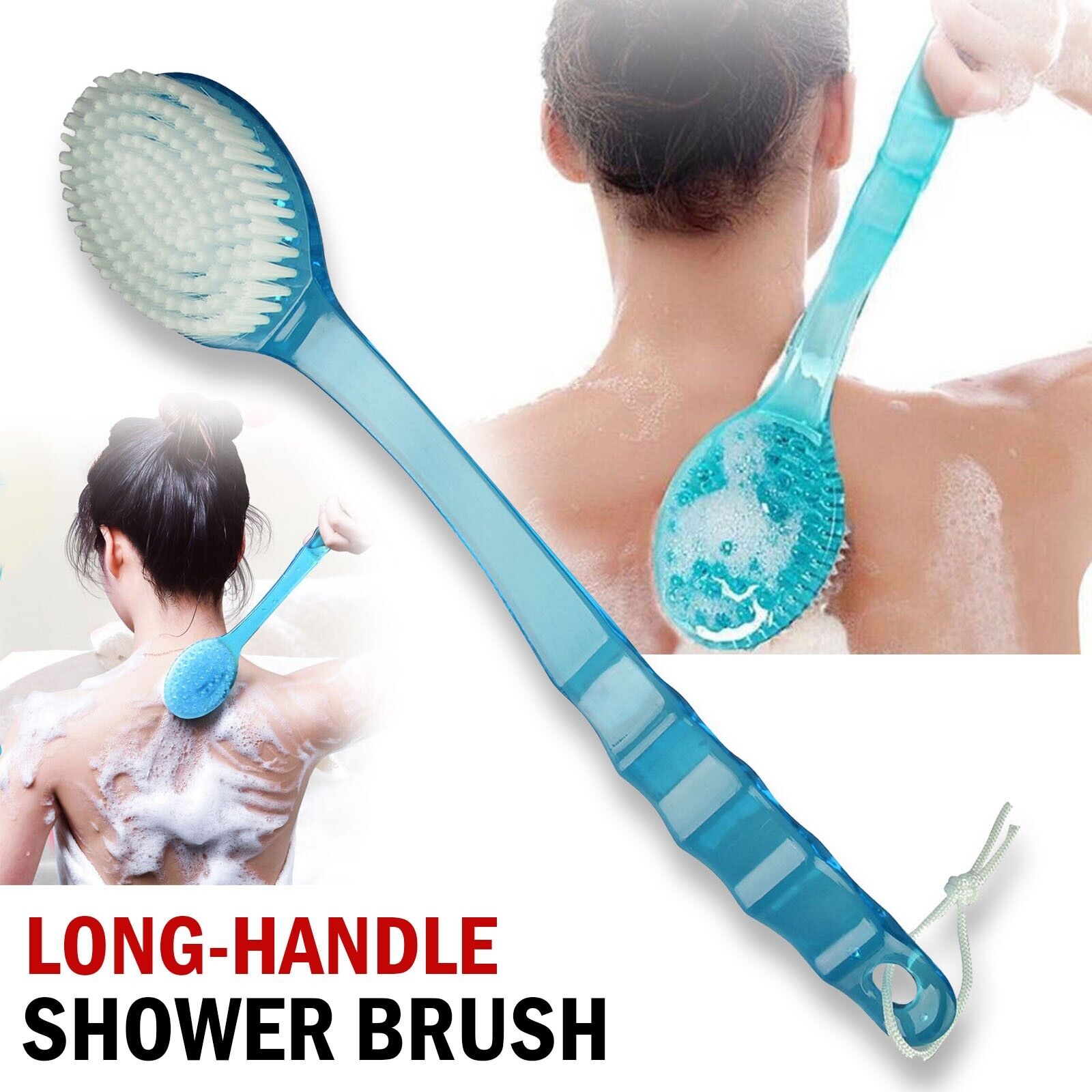 Long Handle Exfoliating Body Shower Brush. we ship only inside the US, USPS First Class Package 2 Day Handling , 2-5 Day Shipping. Long Handle Bath Body Brush Soft Back Shower Exfoliating Dead-Skin Scrubber Massager Brush by KT Deals Soft Bristles and Mas