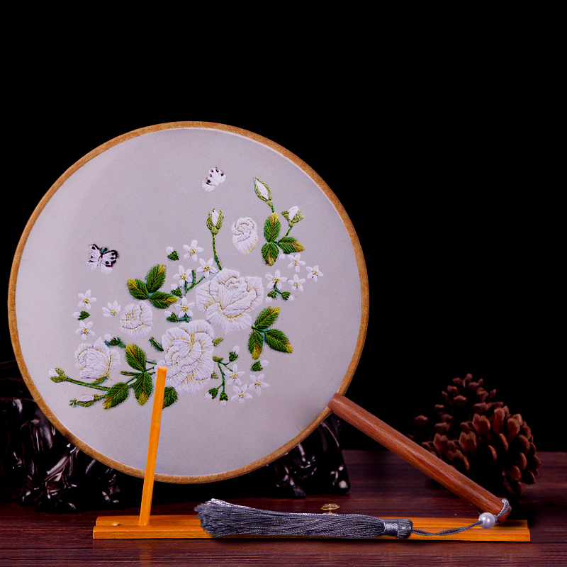 Diy Ancient Style Su Tuan Fan Embroidery Handmade