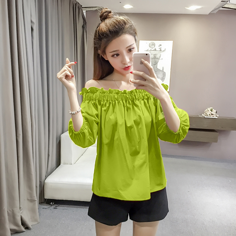 Title 6, Korean Style Sexy Off-shoulder Shirt Female Des...