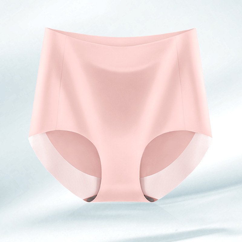 High Waist Seamless Breathable Cotton Antibacterial Women's Panties Pink - Shop at LoveMi