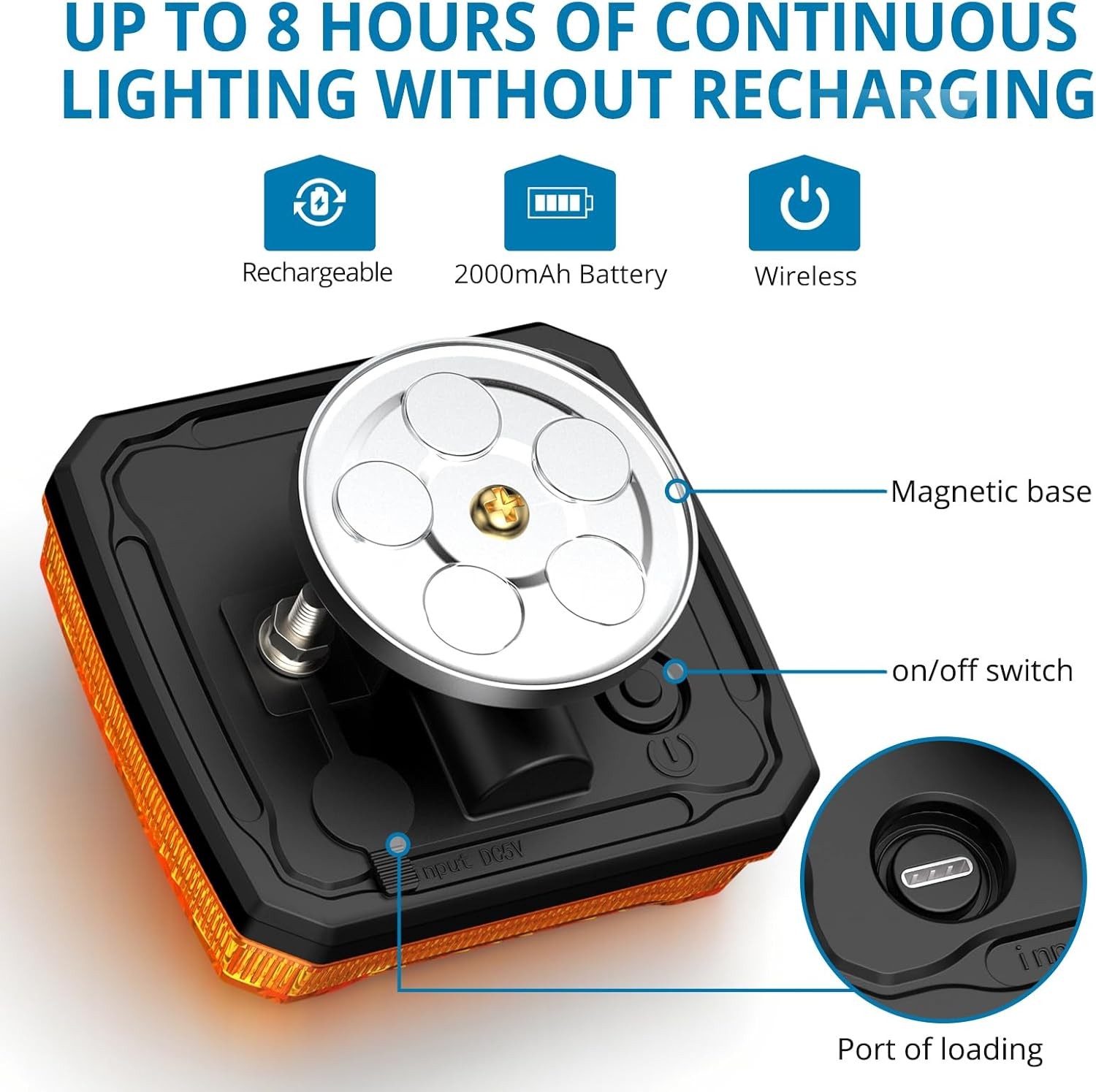 2pcs 12LED Wireless Flashing Beacon Lights Emergency Warning Magnetic Hazard