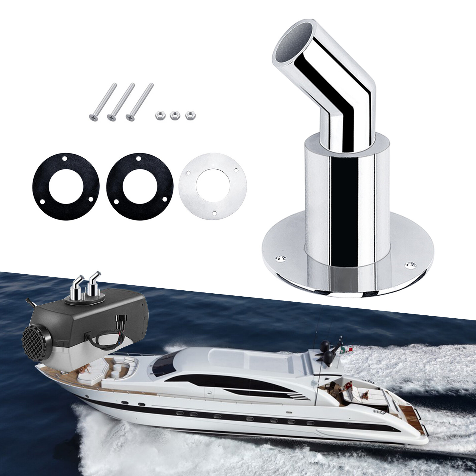 24mm Thru Hull Exhaust Skin Fitting-Tube Pipe Air-Diesel Heater For Boat Car — image 5