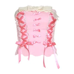 Women's Fashion Strapping One-line Collar Wrapped Chest - Pink - View 1