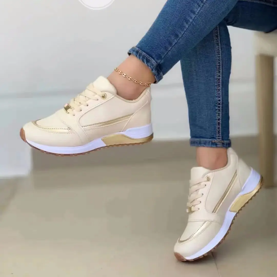 Casual Lace-up Flat Shoes Women Shallow Round
