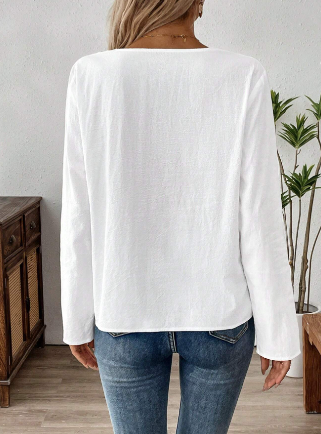 Women's Solid Color Round Neck Long Sleeve