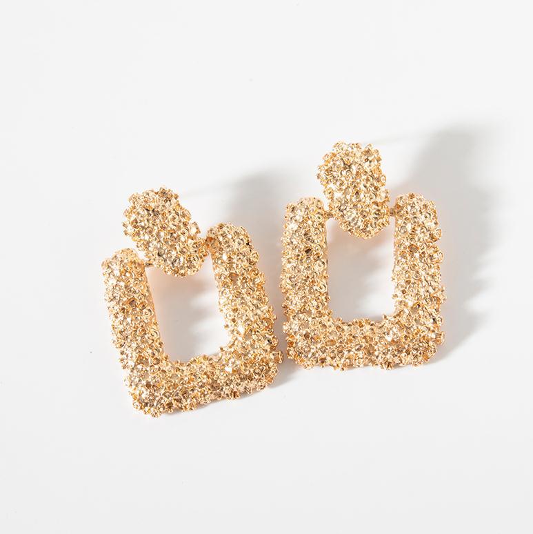 Net Red Frosted Stud Earrings Vintage Baroque Earrings