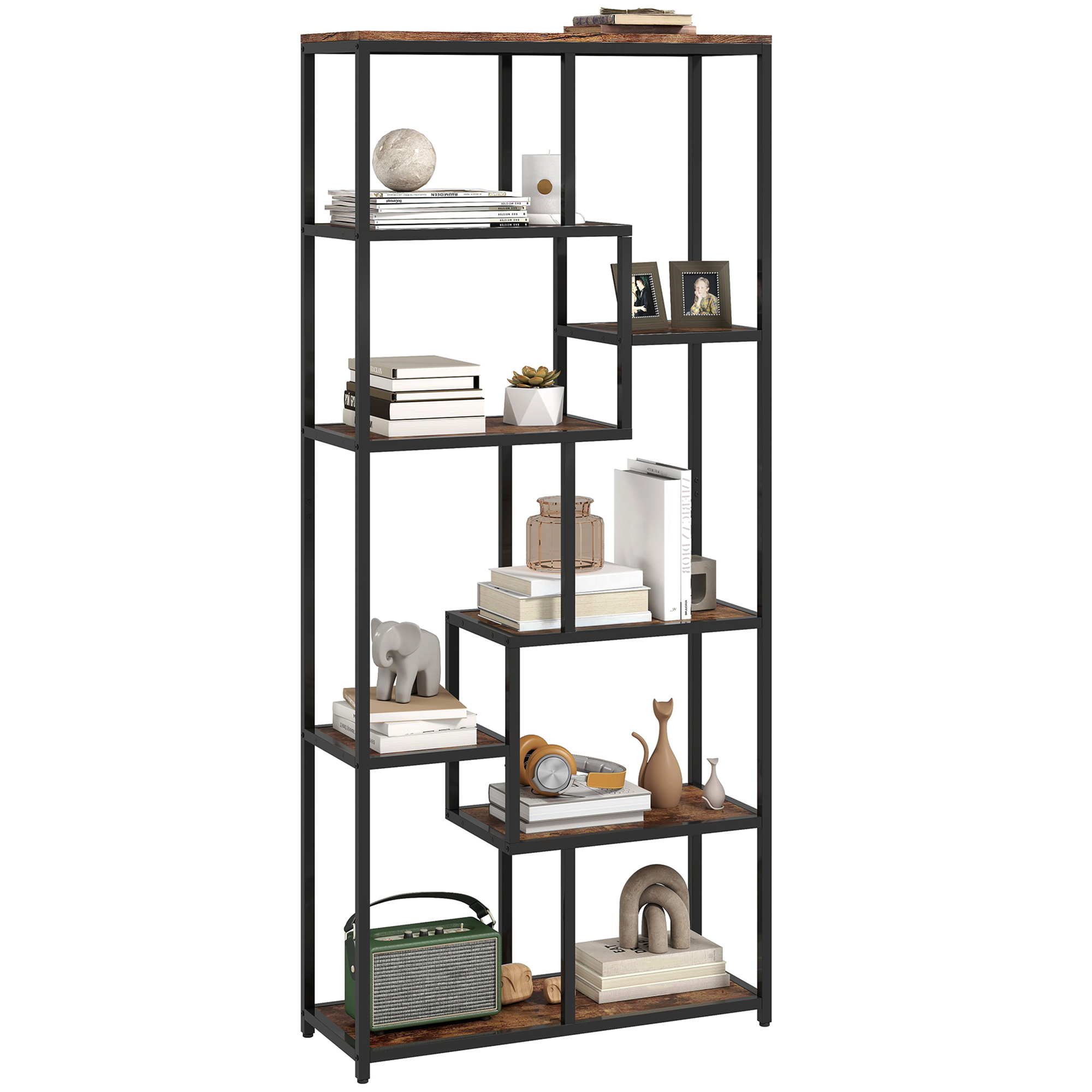 Seven layer geometric bookshelf