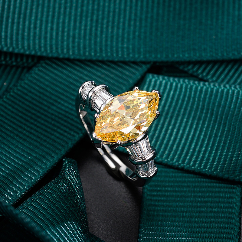 Korean Version Of European And American Fashion Simulation Yellow Diamond Ring